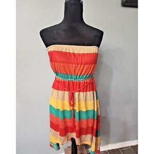New Love J Woman's Sleeveless Tube‎ Top Dress Size Small Colorful Stripes